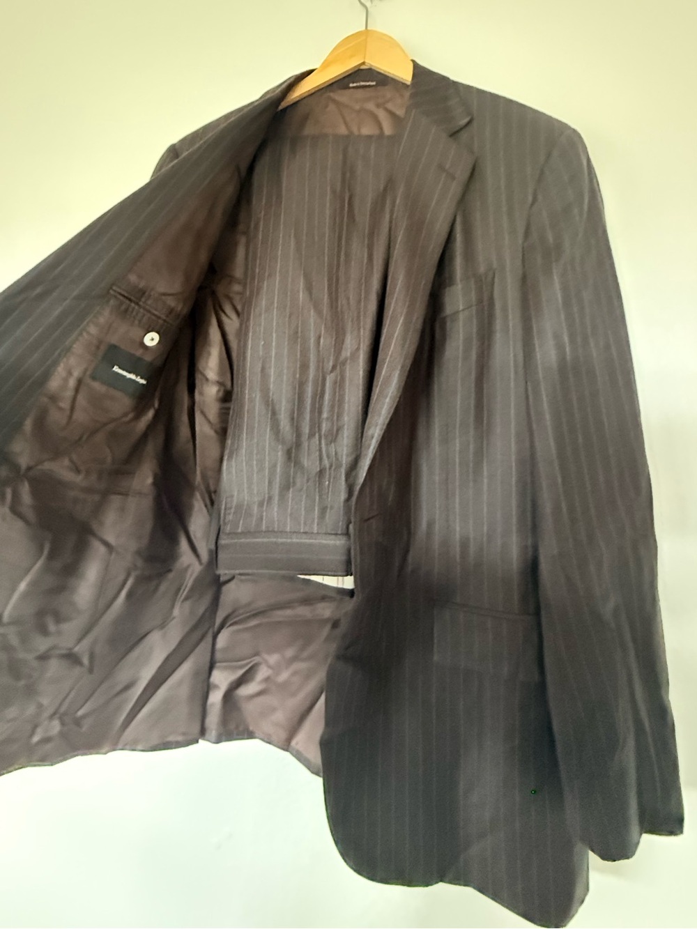 Ermenegildo Zegna Brown Pinstripe Suit set